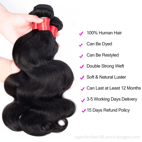 8a Grade 360 Lace Frontal Closure With Bundles Brazilian Virgin Hair Body Wave Natural Color 100%  Remy Human Hair